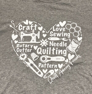 Quilting Sewing Graphic T Shirt Large Gildan Softstyle Craft Love Quilt Maker